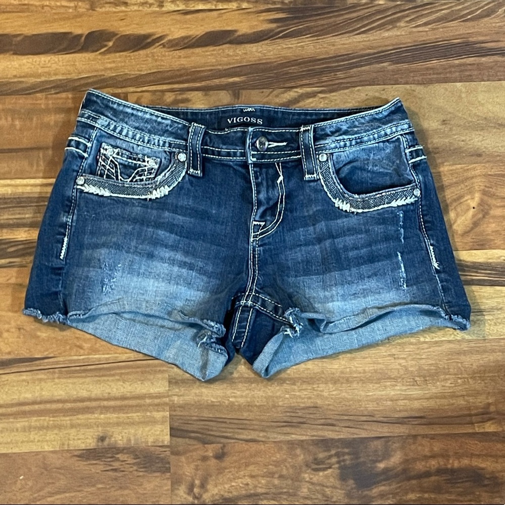 Vigoss Heritage III Jean shorts with embroidered flower